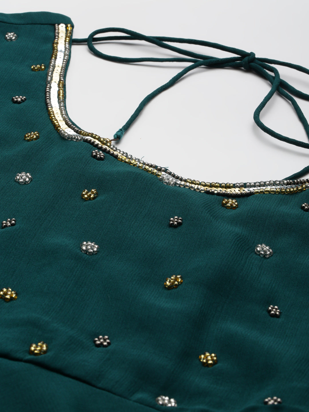 NOZ2TOZ Women Green Georgette Hand Work Anarkali Kurta - Distacart