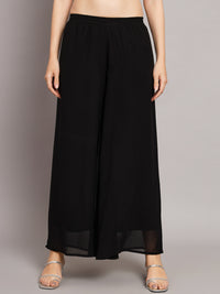 Thumbnail for NOZ2TOZ Women Black georgette Aari work A-Line Kurta with Sharara - Distacart