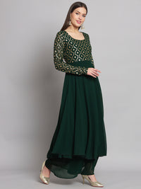 Thumbnail for NOZ2TOZ Women Green Georgette Foil print Anarkali Kurta - Distacart