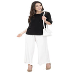 Thumbnail for Lagi Women's White Solid Palazzo (PLZ04F)