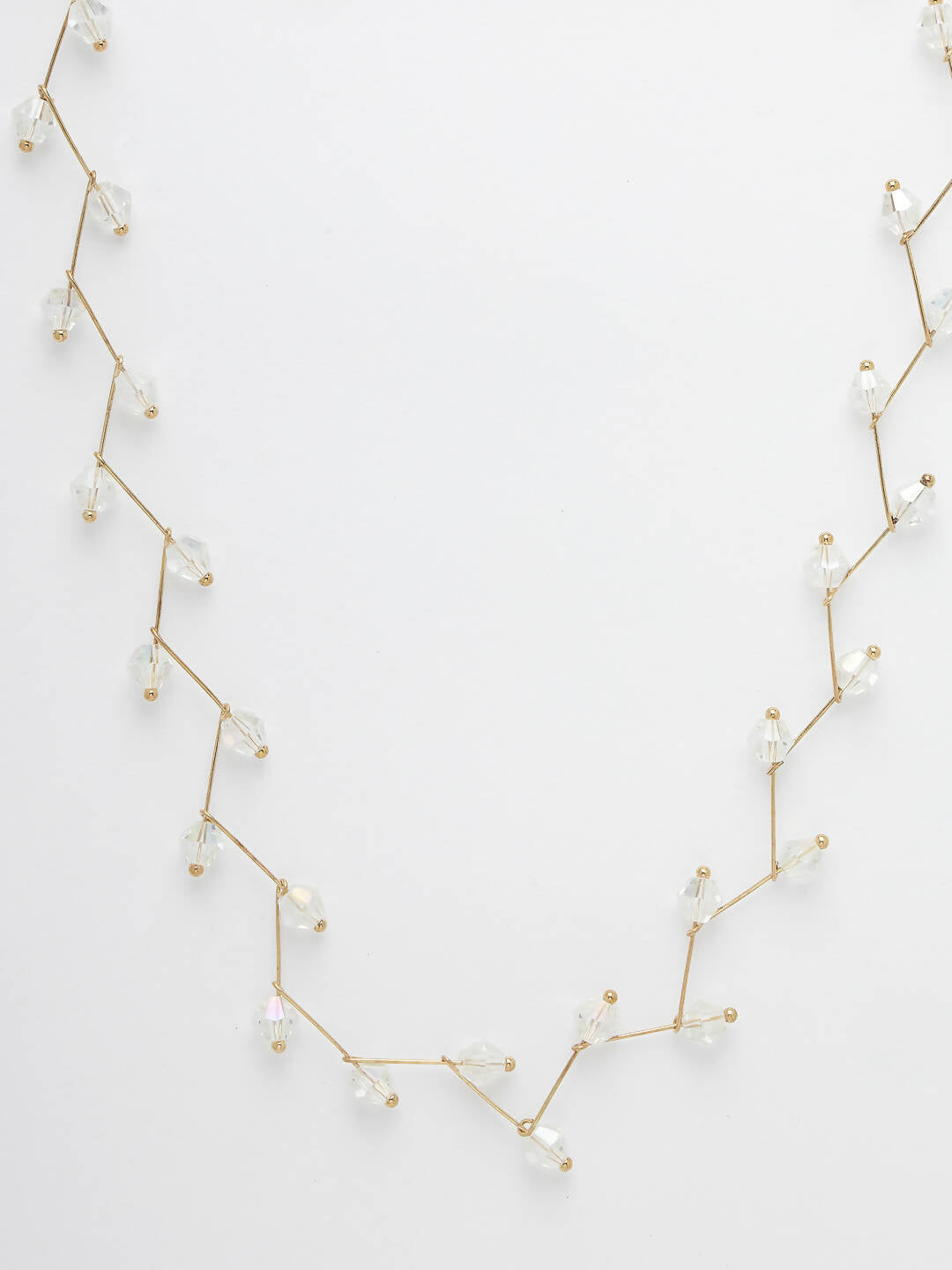 NVR Women's Gold Plated Chain Transparent Beads Necklace - Distacart