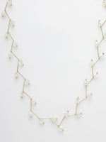 Thumbnail for NVR Women's Gold Plated Chain Transparent Beads Necklace - Distacart