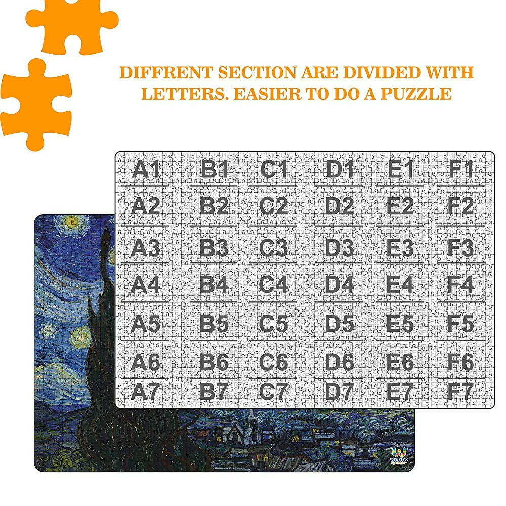 Webby Wooden Starry Night Painting Jigsaw Puzzle-1000 Pcs - Distacart