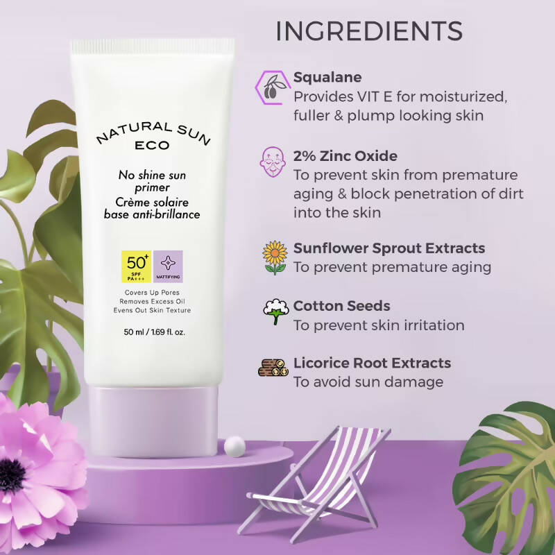 The Face Shop Natural Sun Eco No Shine Sun Primer SPF 50+ - Distacart