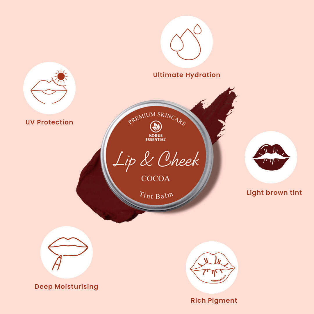 Korus Essential Cocoa Lip & Cheek Tint Balm - Distacart
