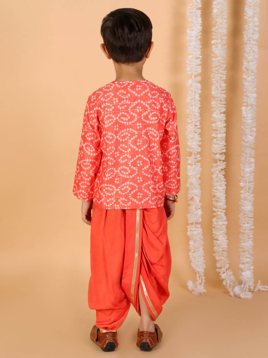 Lil Drama Boys Kurta Dhoti Set - Orange - Distacart
