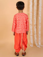 Thumbnail for Lil Drama Boys Kurta Dhoti Set - Orange - Distacart