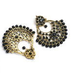 Thumbnail for Mominos Fashion Johar Kamal Golden And Black Beaded Earrings - Distacart