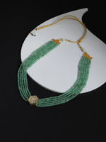 Thumbnail for Green Gold-Toned Brass Gold-Plated Necklace - Ruby Raang - Distacart