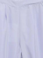 Thumbnail for Ahalyaa Blue Crepe Silver Glitter Print Kids Kurta Palazzo Set With Dupatta For Girls - Distacart
