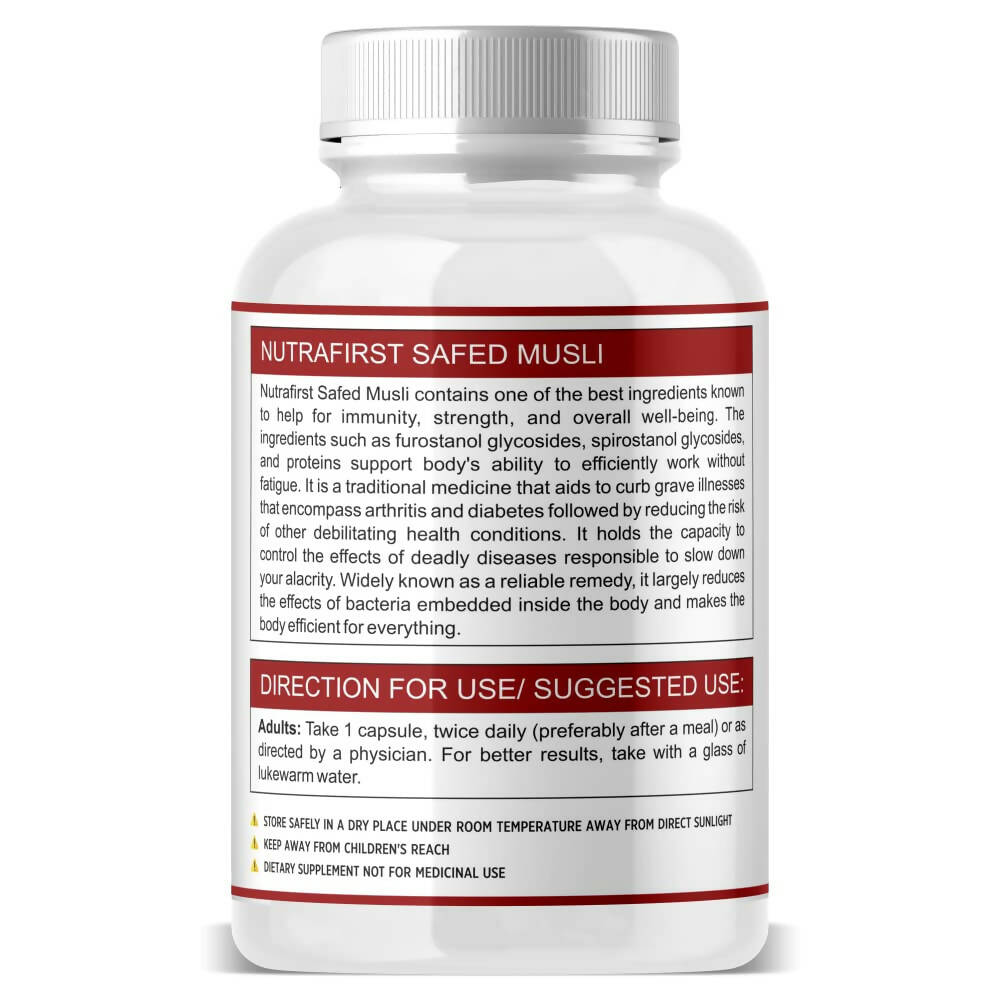 Nutrafirst Safed Musli Extract Capsules - Distacart