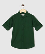 Thumbnail for Manet Boys Full Sleeves Solid Shirt - Green - Distacart