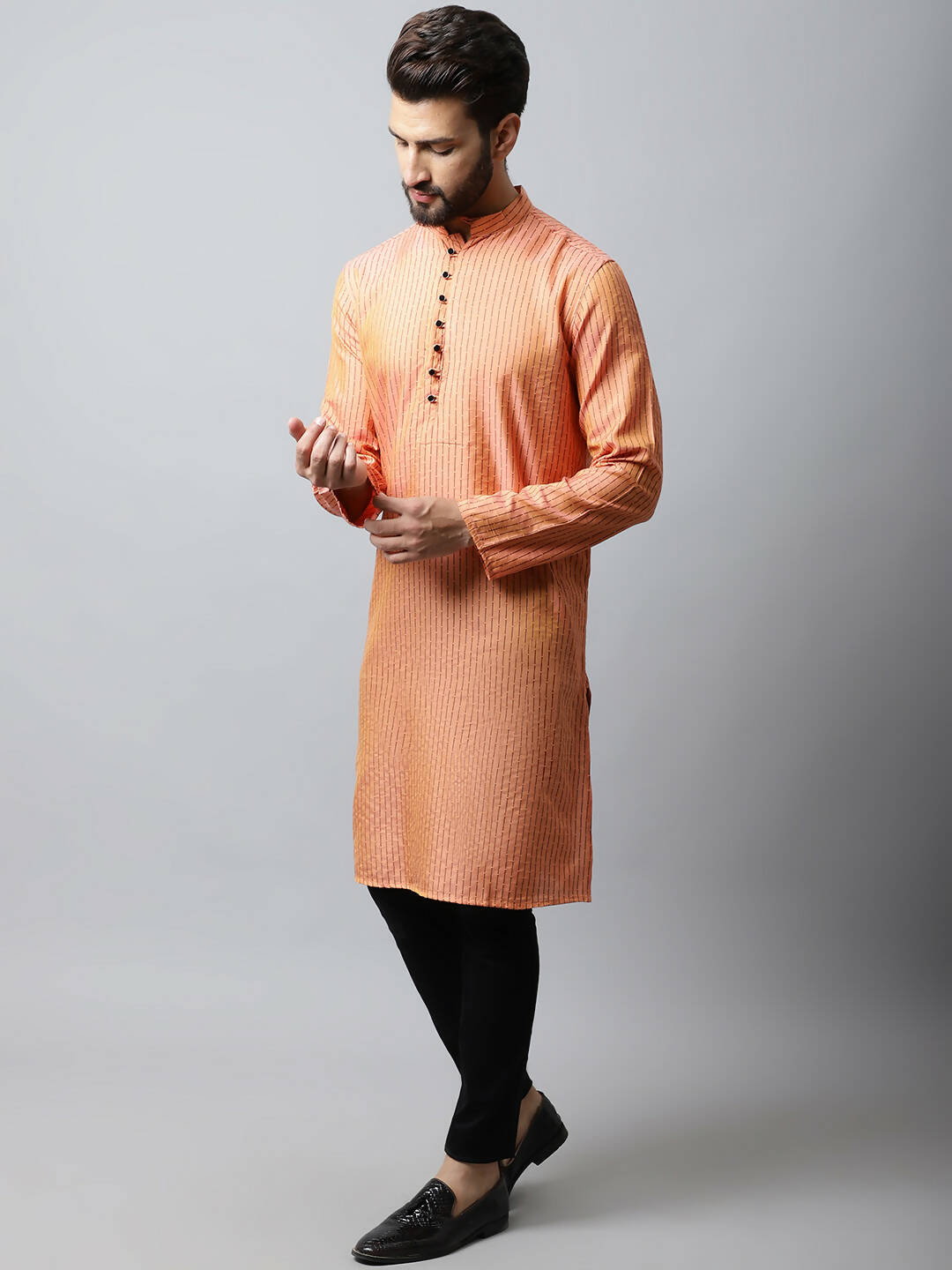 Even Apparels Red Color Pure Cotton Men's Kurta With Side Placket (STR1199) - Distacart
