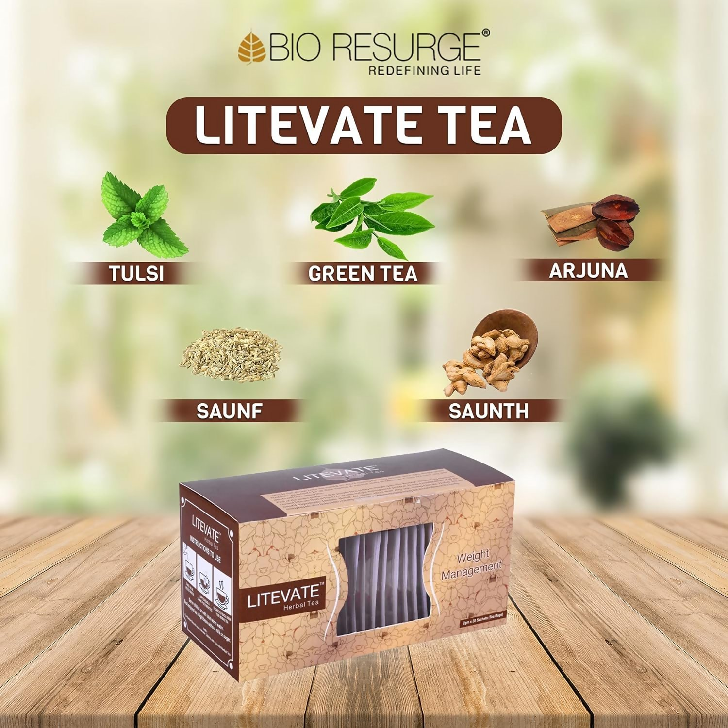 Bio Resurge Life Litevate Herbal Green Tea - Distacart