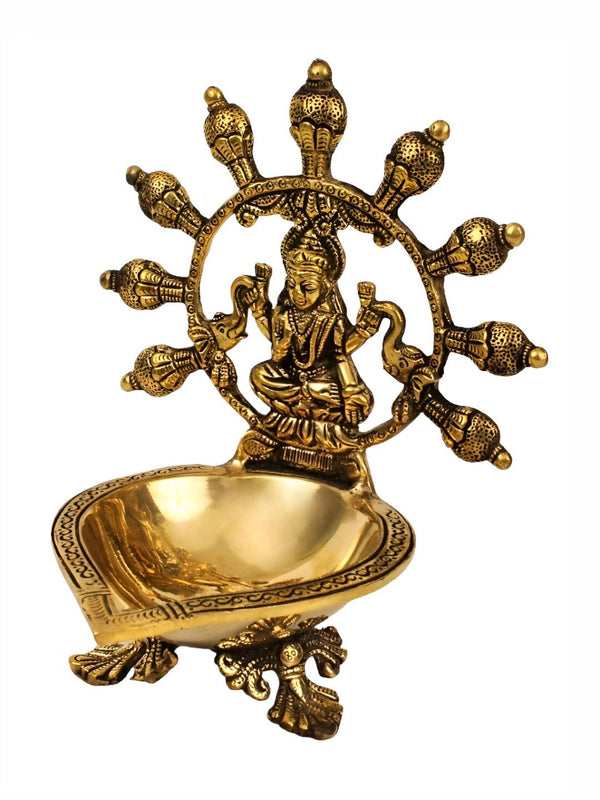 Spillbox Gold-Toned Brass Gajalakshmi Diya Pooja Essential - Distacart