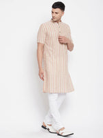 Thumbnail for Even Apparels Yellow Pure Cotton Men's H/S Kurta With Band Collar - Distacart