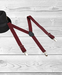 Thumbnail for Manet Boys Solid Suspenders - Maroon - Distacart