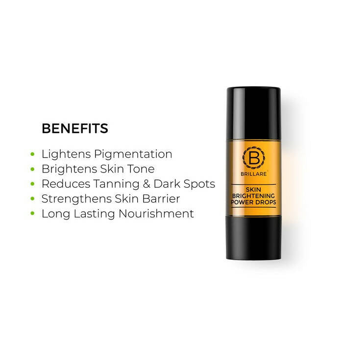 Brillare Skin Brightening Power Drops Natural Face Serum - Distacart