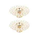 Thumbnail for Tied Ribbons Set of 2 Gold-Toned Decorative Crystal Diyas - Distacart