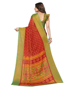 Thumbnail for Vamika Red Chiffon Brasso Bollywood Style Woven Saree (ALIZA RED) - Distacart