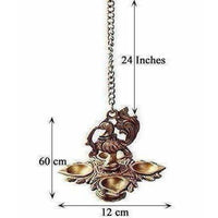 Thumbnail for Peacock Hanging Diya With Chain - Distacart
