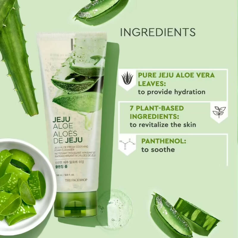 The Face Shop Jeju Aloe Fresh Soothing Foam Cleanser - Distacart