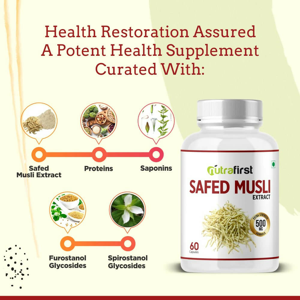 Nutrafirst Safed Musli Extract Capsules - Distacart