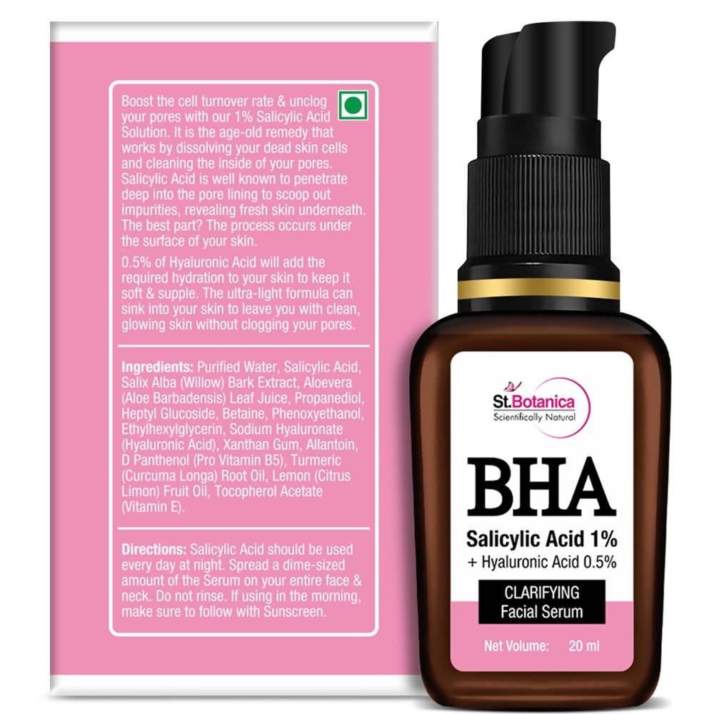 St.Botanica BHA Salicylic Acid 1% + Hyaluronic Acid 0.5% Clarifying Facial Serum