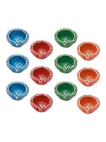 Thumbnail for Tied Ribbons Red Blue Pack of 12 Handcrafted Terracotta Clay Oil Diya - Distacart