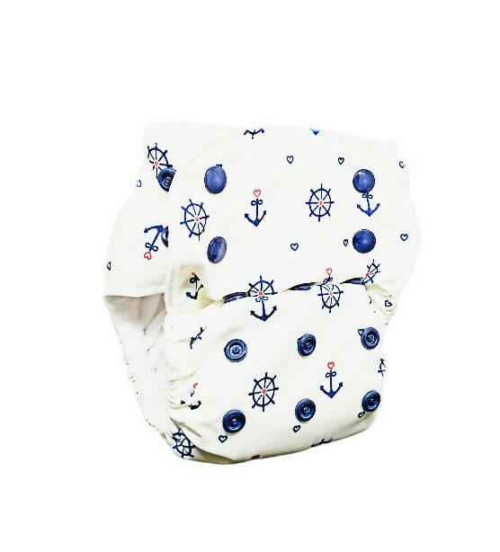 Kindermum Nano Pro Aio Cloth Diaper (With 2 Organic Inserts And Power Booster)-Anchor For Kids - Distacart