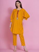 Thumbnail for Women Republic Yellow Rayon Boxed Kurta With Pants - Distacart