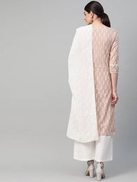 Thumbnail for Yufta Women Mauve & White Printed Kurta with Palazzo & Dupatta
