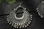 Thumbnail for Mominos Fashion Johar Kamal Oxidised Silver-Plated Chandbali Earrings - Distacart