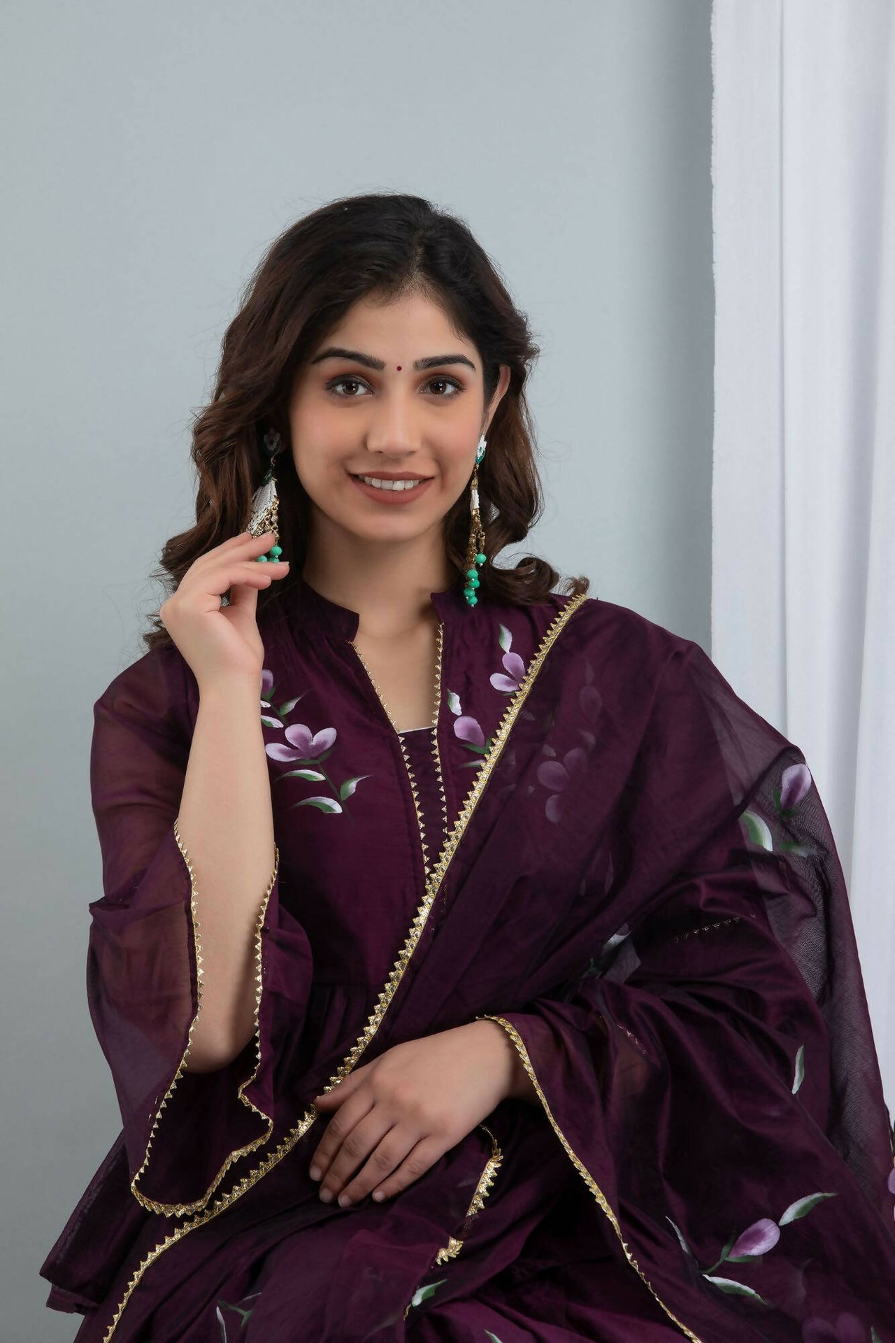 Women's Hand Paint Falsi Lehenga Top - Isya - Distacart