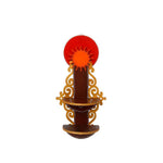 Thumbnail for eCraftIndia Brown Textured Wooden Pooja Shelf - Distacart