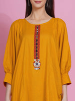 Thumbnail for Women Republic Yellow Rayon Boxed Kurta With Pants - Distacart