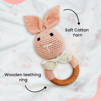 Thumbnail for Matoyi Crochet Bunny Toy: Teether For Babies - Distacart