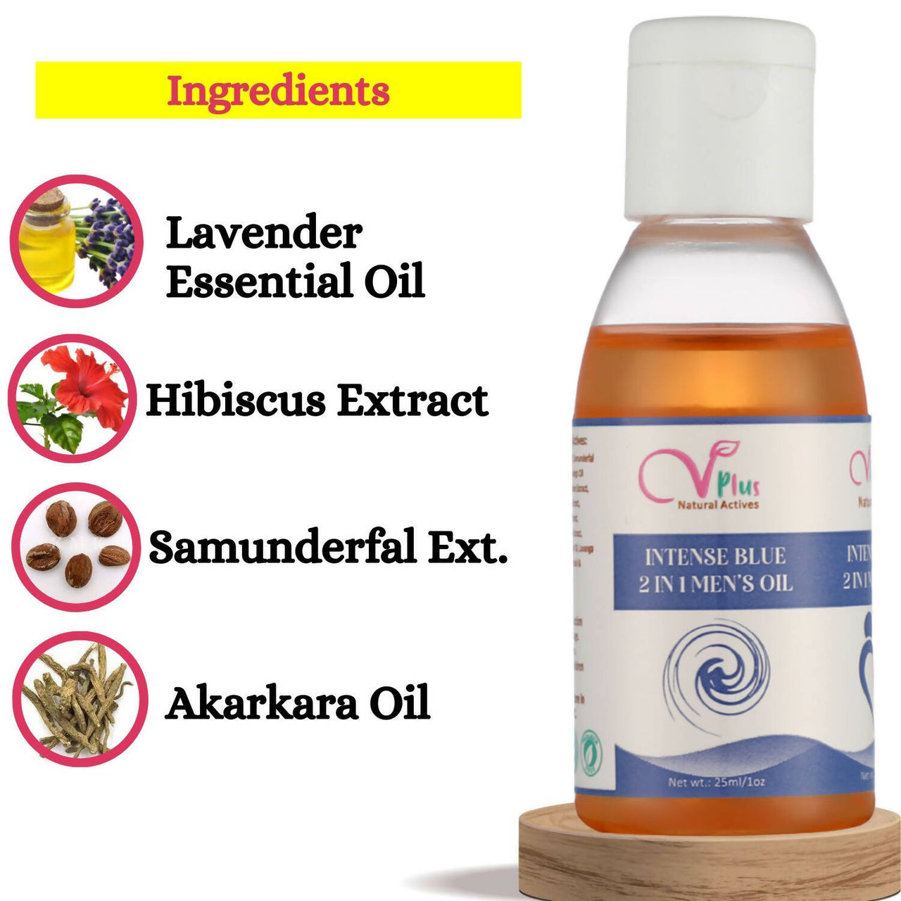 Vigini Plus Natural Actives Intense Blue Men's Stamina Booster Lubricant Delay Oil - Distacart