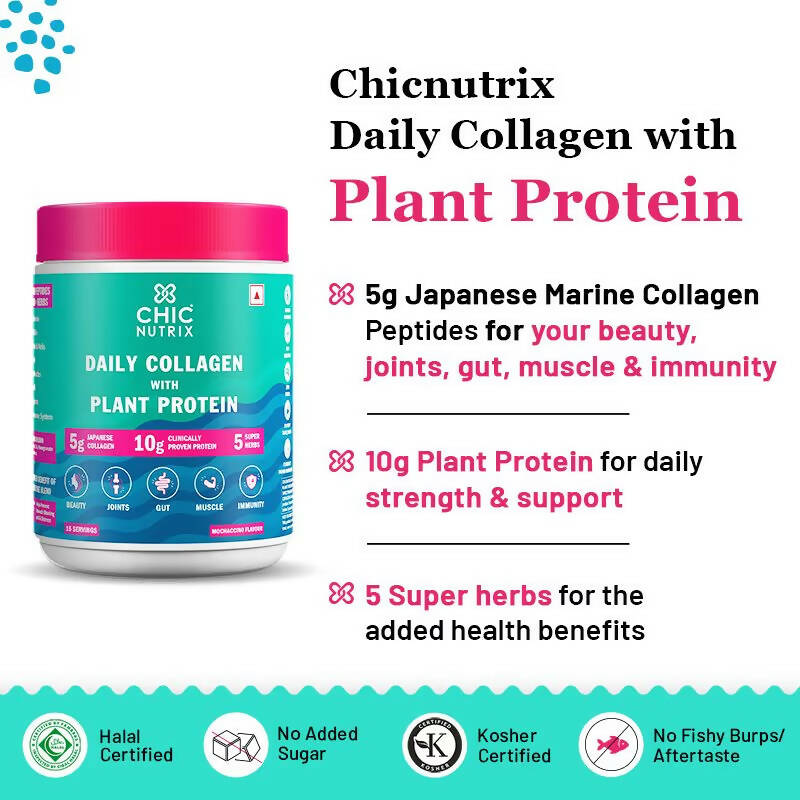 Chicnutrix Daily Collagen With Plant Protein - Mochaccino Flavor - Distacart