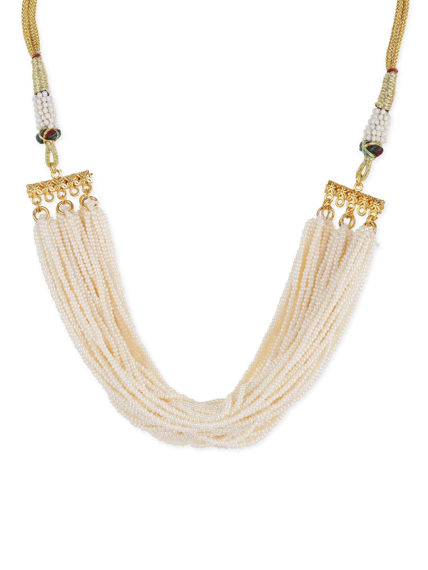 White Brass Gold-Plated Necklace - Ruby Raang - Distacart