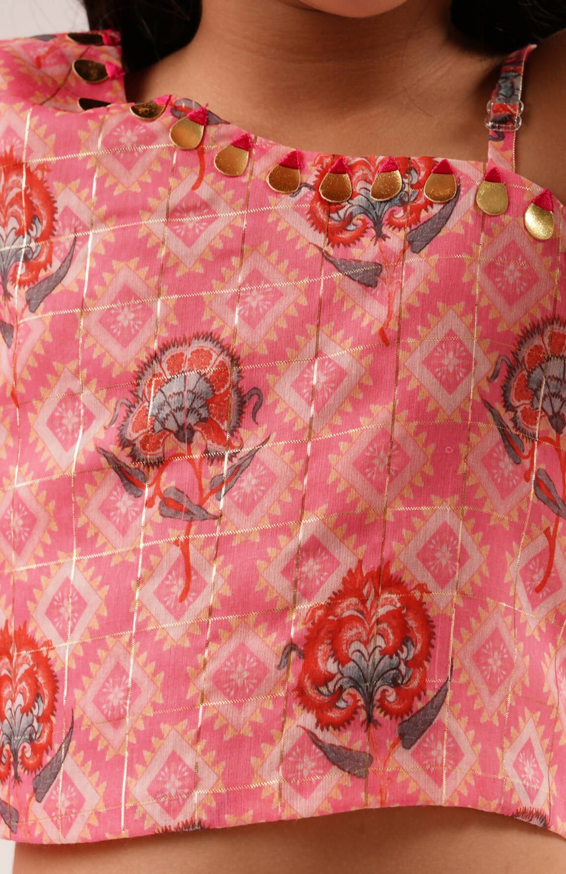 Lil Drama Raangoli Girls Pink Embroidered Lehanga Choli Set - Distacart