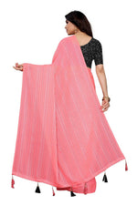 Thumbnail for Vamika Pink Georgette Seqence Saree (Riva Pink)