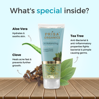 Thumbnail for Prisa Organics Tea Tree & Clove, Oil Balancing Face Wash - Distacart