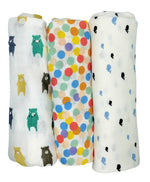 Thumbnail for Kindermum Organic Cotton Muslin Swaddle Blanket 110 Cm X 110 Cm - Set Of 3 - Distacart