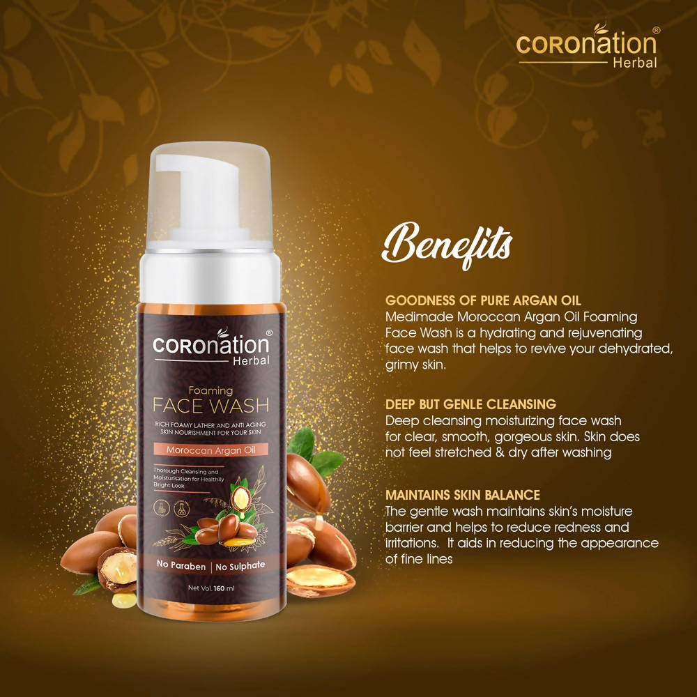 Coronation Herbal Moroccan Argan Oil Foaming Face Wash - Distacart