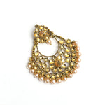 Thumbnail for Mominos Fashion Johar Kamal Golden And White Beaded Earrings - Distacart