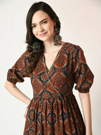 Thumbnail for Myshka Women's Multi Empire Printed Dress - Distacart