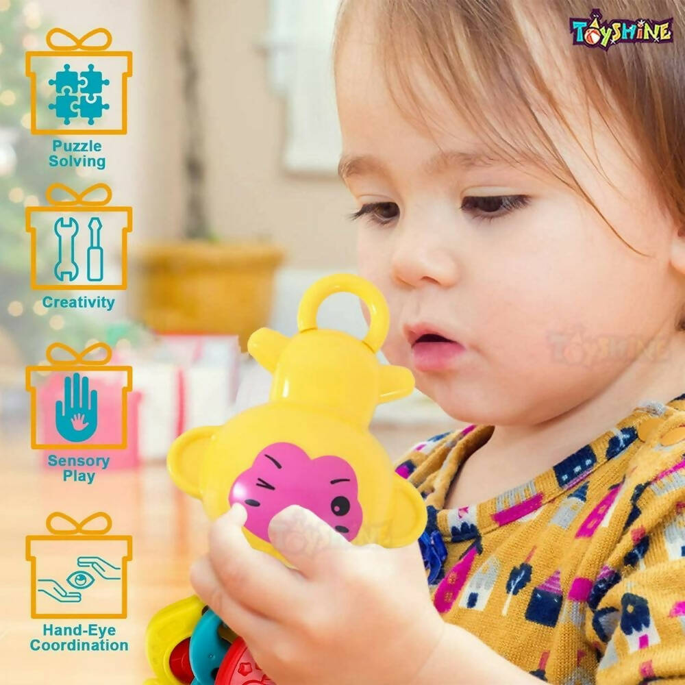 Toyshine Rattle with Teathers Combo for New Born Babies - Distacart