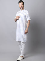 Thumbnail for Even Apparels Beige Pure Cotton Kurta With Band Collar - Distacart