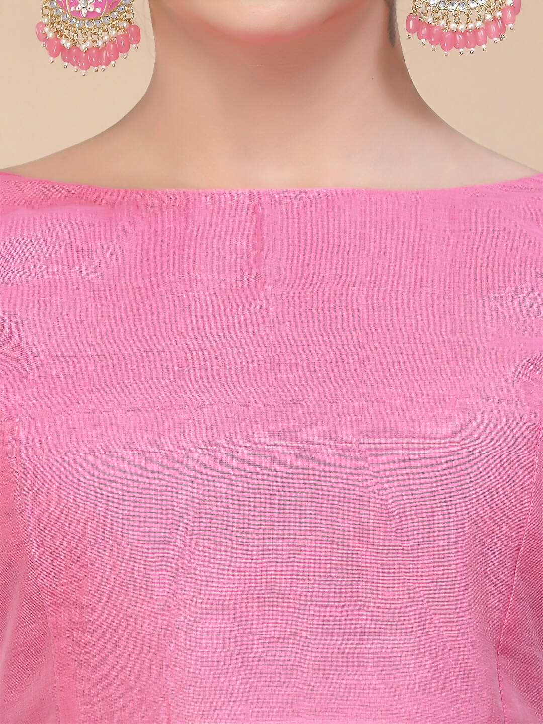 Pink Silk Blend Woven Design Saree With Unstitched Blouse Piece - Aloki - Distacart